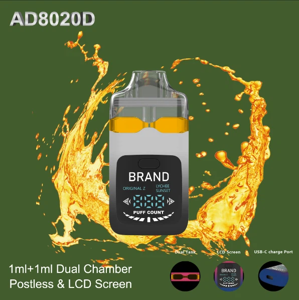 Dual Tank Disposable Vape With LCD Screen & USB-C | 400mAh E-Cigarette